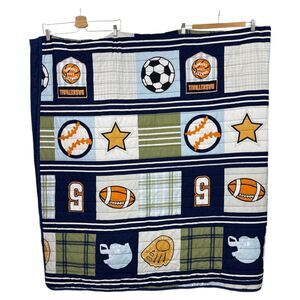 Queen Kids Bedroom Set Sports Theme Bed Spread Pillow Comforter